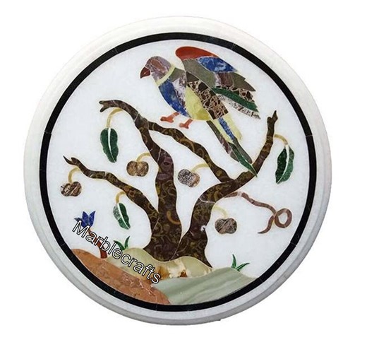 Round Marble Coffee Table Top | Nature-inspired Marble End & Corner Table | Patio Side Table Top | Elegant Marble Restaurant Side Table Top - Etsy