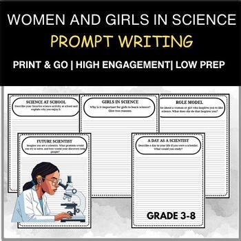 Women & Girls in Science Writing Prompts | 20 STEM-Themed Prompts | Grades 3–8