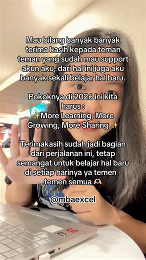 Terima kasih ya 😭 maaf kalo pas aku ngejelasin suka gajelas, soalnya aku bukan guru tapi anggep aja teman belajar kalian semua 🌼 #mbaexcel #admin #belajarexcelpemula #exceltutorial