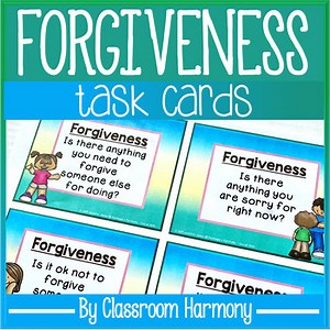 Forgiveness Task Cards & Question Cards | Character Ed & SEL Activities
