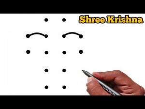 Janmashtami special drawing | Krishna painting from 14 dots | Krishna drawing step by step