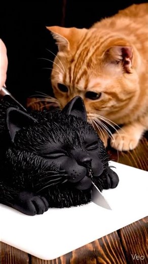 Cutting Cat Cake #cat #cute #asmreating #asmrsounds #asmrcommunity #asmrfood #asmrshorts #asmr