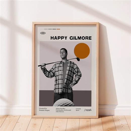 Happy Gilmore 1996 Movie Poster, Dennis Dugan Movie, Adam Sandler, Christopher Mcdonald, Minimalist Art, Retro Poster, Vintage Poster. - Etsy UK