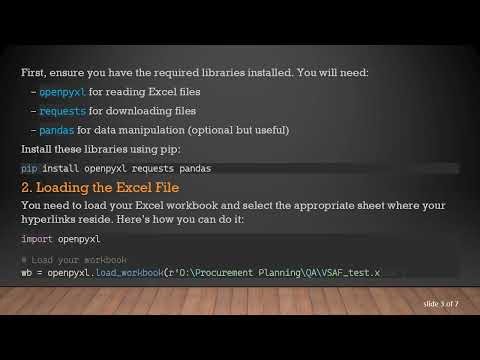 How to Download Files from Hyperlinks in an Excel Export Using Python