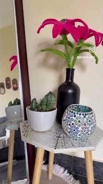 DIY Mosaic Table Makeover ✨ Glass Stone Decor #shorts