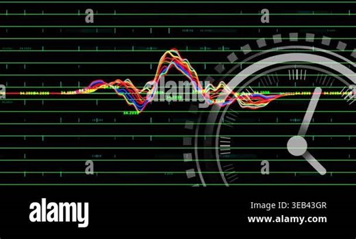 Animation of ticking clock over data processing against black background. Computer interface and business technology concept Stock Video Footage - Alamy