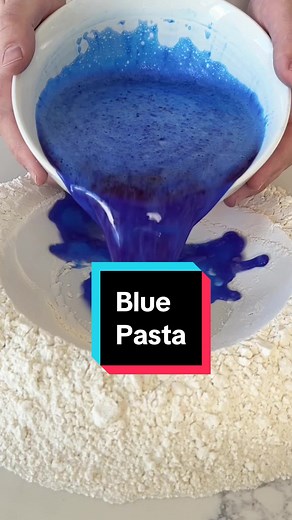 What color pasta dough should I make next? I’ll make whatever’s popular in the comments! I use all natural ingredients to make the colors - this dough was made with blue spirulina and filled with a sweet potato and ricotta filling! (i think it looks like blue gatorade though 😭)