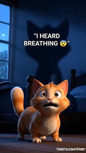 Something Was Breathing Behind Me 😨 | Horror Cat Animation Short | #shorts #cat #horrorshorts