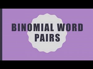 Binomial Word Pairs