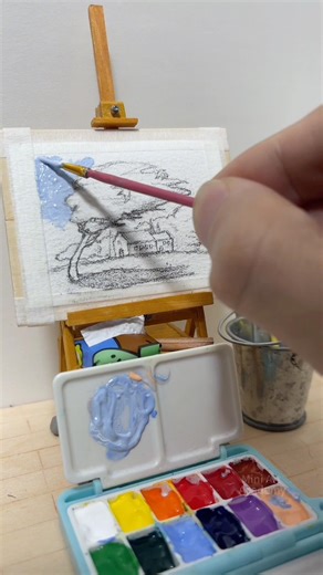 Create a Miniature Painting using ultra-Miniature Painting tools!🎨| Part 1✨ #art #drawing #shorts
