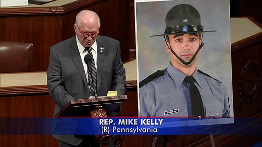 2.6K views · 79 reactions | This morning, we honored the life and service of PA State Police Trooper Jacques "Jay" Rougeau Jr. in the U.S. House of Representatives. Tpr. Rougeau died in the line of duty on Saturday. I join his loved ones in his native Corry, Pa. and all Pennsylvanians as we mourn his loss. | Representative Mike Kelly | Facebook