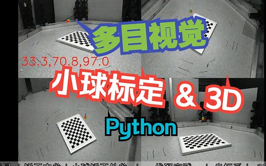 【多视角相机】Python 使用小球法联合标定多相机内外参
