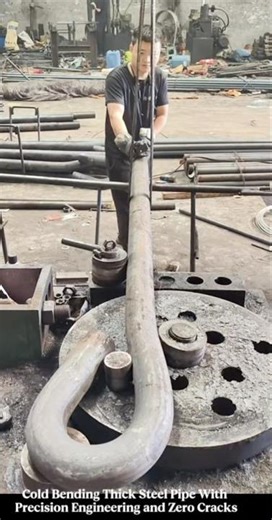 Industrial Pipe Bending Machine Turns Solid Steel Into Perfect Curves #work #craft