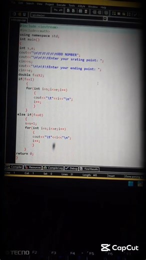 printing Odd number get value from user input#codinglife #cleancoder #codeHappy #cpp #devc++