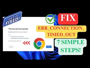 How To Fix This Site Cant Be Reached ERR_CONNECTION_TIMED_OUT Error in Google chrome.