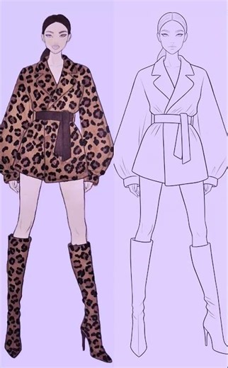 How to create a leopard pattern design😉🐆🧥👢#fashionillustration #shorts #art #fashiondesign