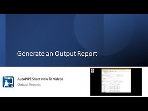 Generate an Output Report
