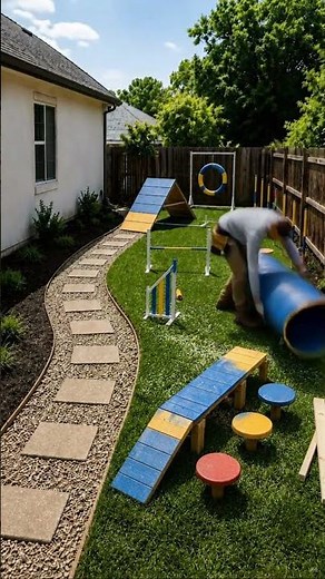 I Turned an Empty Backyard into a Dog Agility Playground