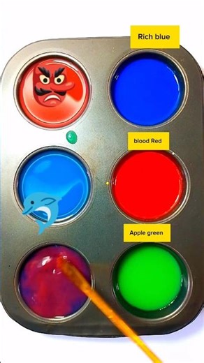 Rich blue+ blood Red + Apple green #satisfying #shorts