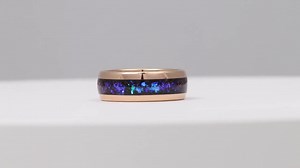 Orion Nebula Ring Set Rose Gold, His and Hers Wedding Band, 8mm & 4mm Tungsten Ring Set, Outer Space Couples Ring, Blue Nebula, Ring Engrave - Etsy