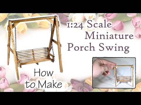 Miniature Porch Swing Tutorial (actually works!) | Dollhouse | How to Make 1:24 Scale DIY