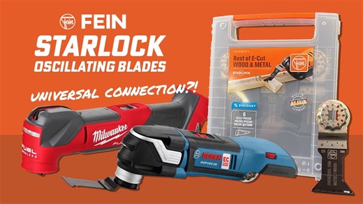 SHOP NOW: https://www.ohiopowertool.com/brands/fein/multimaster-accessories Fein's Starlock Blades are the one-accessory-wonder of the tool world! Designed with an innovative three-dimensional mounting system, these blades provide a secure, versatile connection to a wide variety of popular oscillating multi-tools. Compatible with top brands like Milwaukee, Bosch, DeWalt, and more, Starlock Blades come in 3 types—Starlock, StarlockPlus, and StarlockMax—providing a perfect cutting or sanding solut