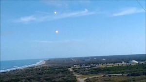Turn up the sound and listen for the ear-splitting sonic booms produced by SpaceX's enormous rocket boosters as they land upright back on Earth after successfully launching Falcon Heavy last week. The sonic booms are produced by the boosters moving faster than the speed of sound. | Ed Piotrowski WPDE