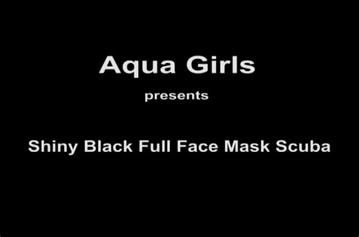 Clip 0123 - Shiny Black Full Face Mask Scuba