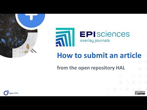 Episciences tutorial - How to submit an article from HAL