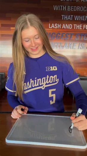 Washington Athletics on Instagram: "Taking it back to third-grade cursive for the season opener ✍️"