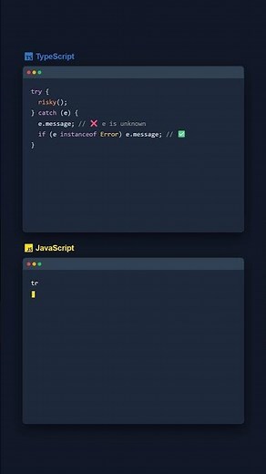 Typed Catch Errors — TypeScript vs JavaScript