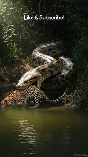 anaconda eating leopard | #shorts #DreamScreenAI