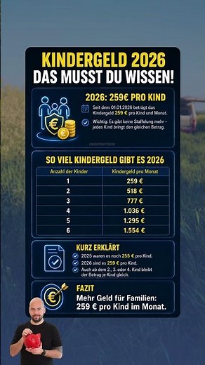 👨‍👩‍👧‍👦 Kindergeld 2026 – das musst du wissen! #shorts