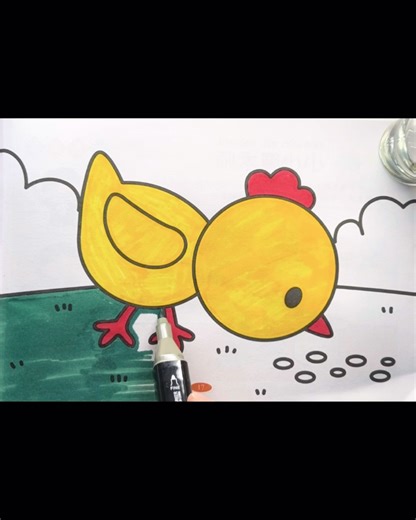 Cute chick coloring video 🐥✨ #coloring #chickcoloring #cuteart #coloringvideo #satisfying #relaxing