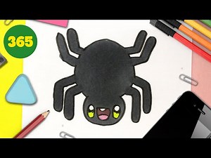 COMMENT DESSINER ARAIGNÉE KAWAII – Dessins kawaii facile - comment dessiner des animaux kawaii