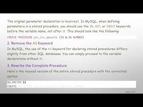 Fixing ERROR 1064 (42000) in MySQL Stored Procedures