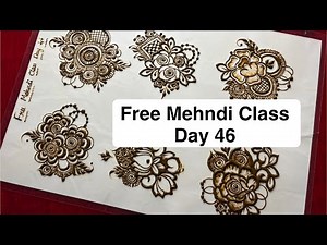 Free Mehndi Class Day 46 |Step by step flower bunch tutorial #floralmehndi #mehndidesign #mehandi