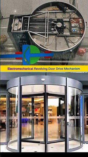 Automatic Revolving Door Mechanism | Sensor Controlled Geared Rotary Entrance System Linear Drive HD