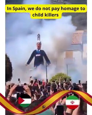 🇪🇸🔥🇮🇱En España NO rendimos pleitesía a los mataniños. Ni ahora ni nunca.Una figura de Netanyahu fue quemada recientemente en mi tierra, Málaga.