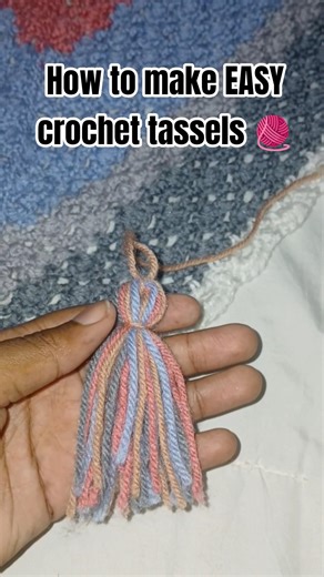 Easy way to make crochet tassels! 🧶✨