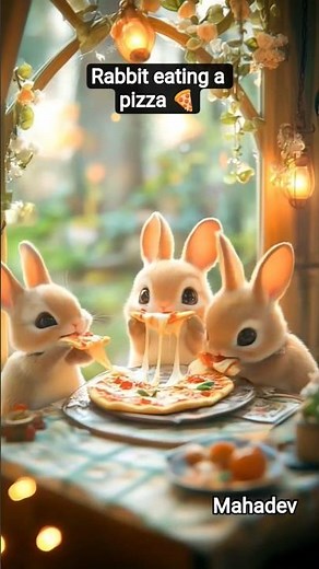 Rabbit Eating Pizza 🍕🐰 | Funny & Cute Bunny Video | YouTube Shorts#cute #cuterabbit