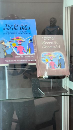 Take a look inside Adam (Alec Baldwin) and Barbara Maitland’s (Geena Davis) Screen-matched “Handbook for the Recently Deceased” courtesy of @prop_store! Bid on this and other movie treasures now through December 5th! #beetlejuice #timburton #handbookfortherecentlydeceased #warnerbros #propstore | Lizzy Gonzalez