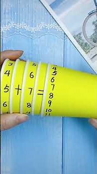 Five paper cups self-made mathematics teaching aids, easy addition and subtraction.