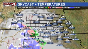 An upper level weather system over the Southwest U.S. will eventually pump some moisture into Kansas/Nebraska leading to some rain or wintry mix tonight through Thursday evening. This evening will stay dry until the rain can overcome drier air currently in place. Temperatures this evening will be steady in the lower 30s with partly to mostly cloudy skies. | KSNB Local4