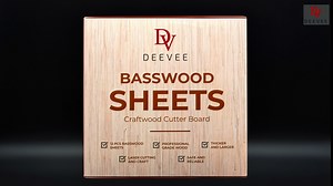 DeeVee Basswood Sheets 1/16-12 Pack Premium Basswood -12" x 12" Professional Grade Thin Wood Sheets -Ready to Cut 1.5mm Plywood Sheets for Laser Cutting -Hobby Wood for Crafts -Craftwood Cutter Board