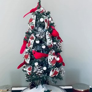 Pre-lit Cardinal Tabletop Christmas Tree: Holiday Mantel Decor - Etsy