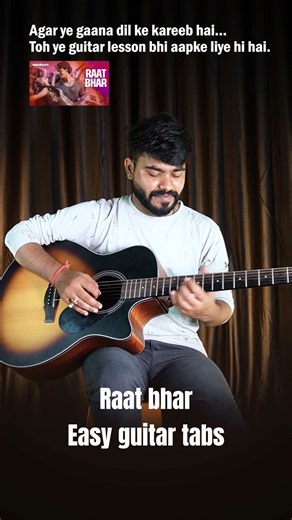 Raat Bhar - Heropanti | Guitar Lesson Tabs - Arijit Singh #shorts #guitar #raatbhar #arijitsingh