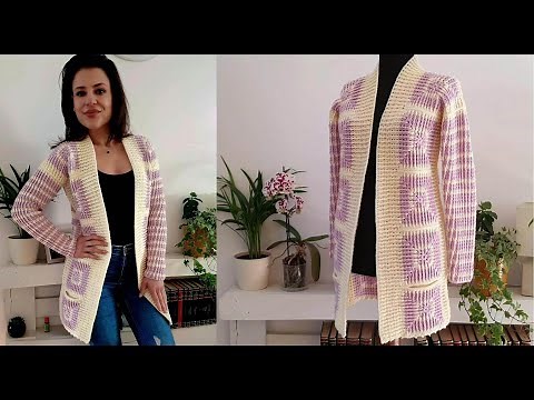 How to crochet : cardigan / square / Pattern & Tutorial DiY