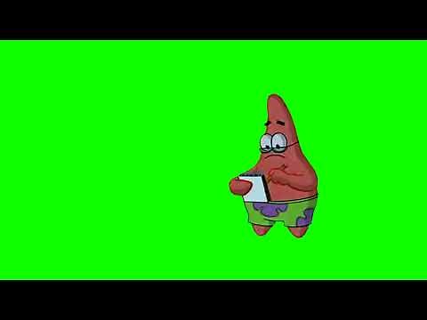 SpongeBob Green Screen: Patrick Writing On Notepad