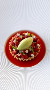 Let’s make a beautiful wild strawberry tartelette! 🍓Find all the recipes on my YouTube channel “Jules Cooking” 🔥 It’s a tartelette filled with a pistachio praline, a lemon cream, a basil & verbena sorbet and a strawberry cocktail! Link in my bio & story! Have a great day guys 🙌🏼 #julescooking #youtube | Jules Cooking